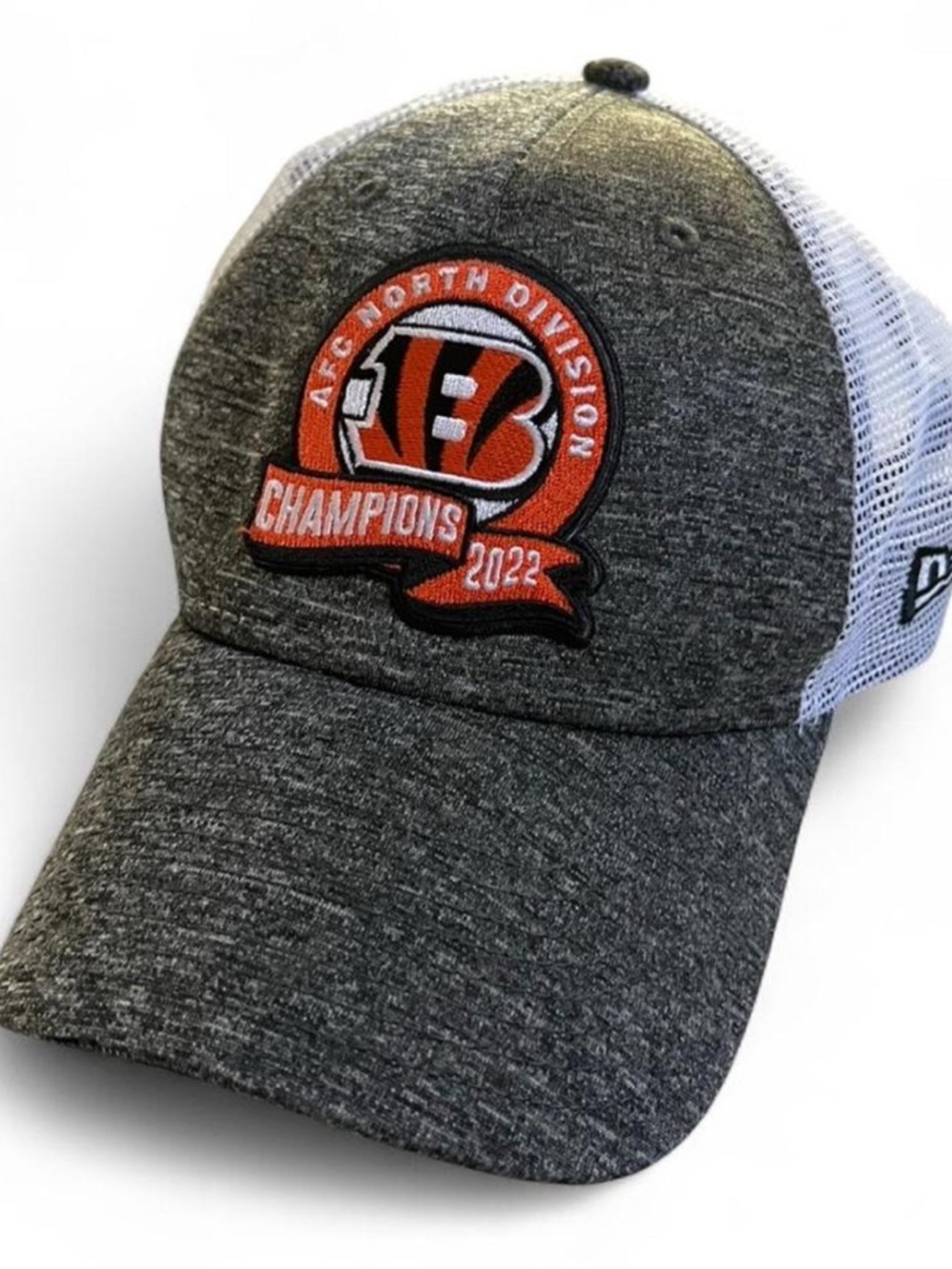 New Era Cincinnati Bengals Gray & White Champions 2022 Mesh Back Hat